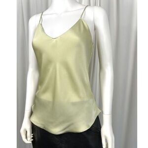 Polo Ralph Lauren Sheer Satin Camisole Lingerie Tank Top in Soft Pastel Green XS